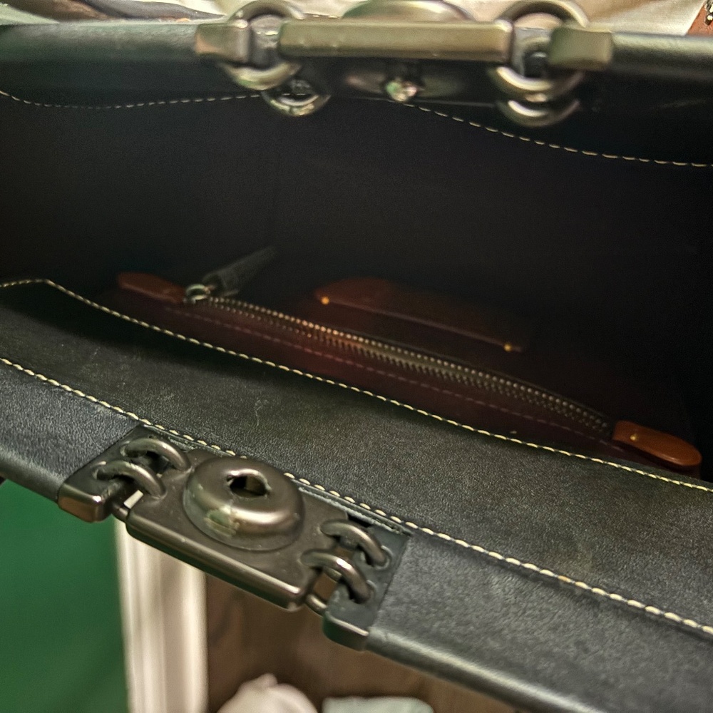 Coach Woven Leather Tote - Picture 4 of 5